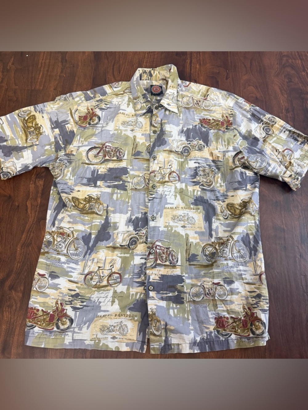 Harley Davidson Hawaiian Made USA Harley Motorcycle Short Sleeve Shirt